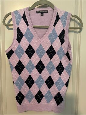 Brooks Brothers Lavender and Light Blue Argyle Sweater Vest